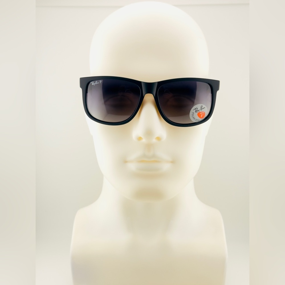 Ray-Ban Justin Classic Sunglasses RB4165 Matte Rubber Black Frame Gray Lenses